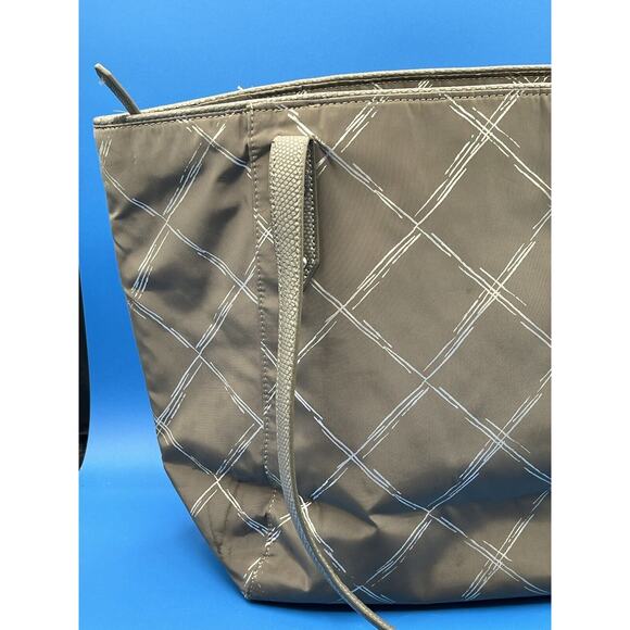 Vera Bradley Preppy Poly Ella Burnished Pewter Large Tote Bag Double Handles - Picture 5 of 12